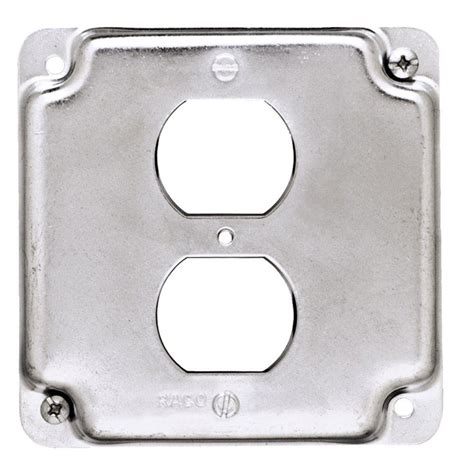 metal duplex outlet covers j box|4x4 duplex box cover.